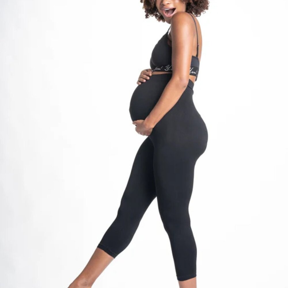 NWT PREGGO LEGGINGS Crop Maternity Leggings Black XL/XXL